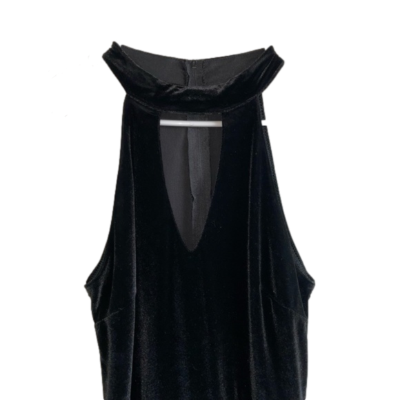 Boutique black velvet jumpsuit size 3 - Picture 4 of 4